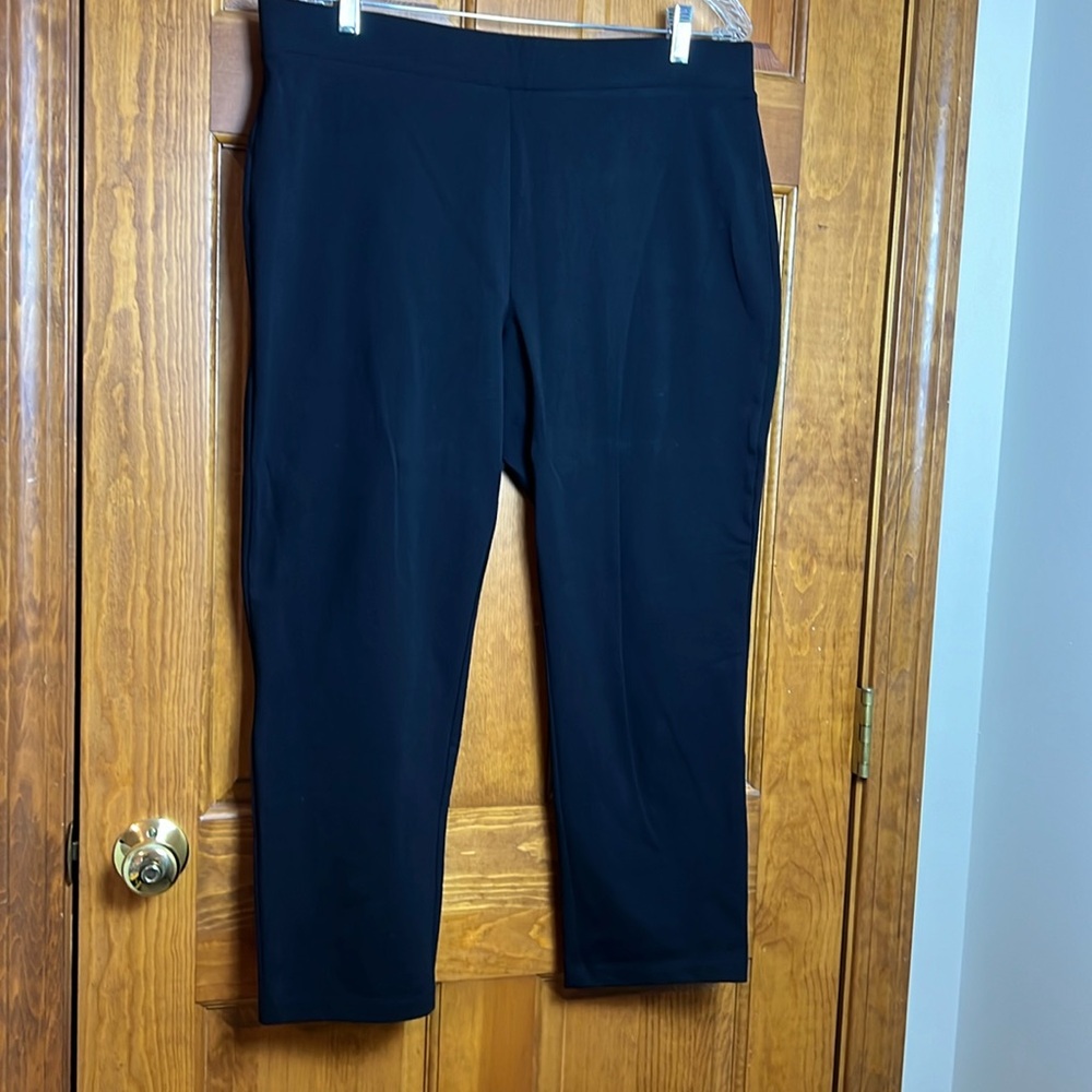 Women's Size Large Petite Black Susan Graver Weekend Stretch Pants